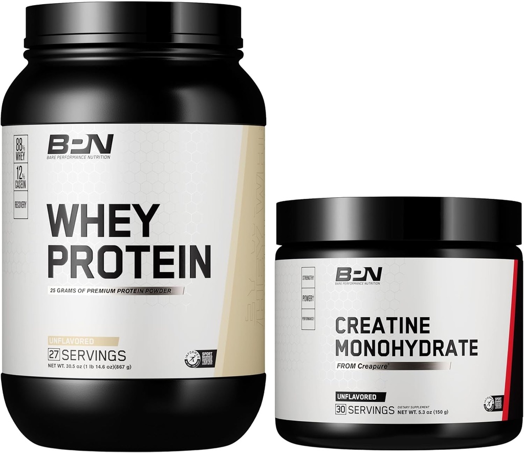 BARE PERFORMANCE NUTRITION BPN Whey Protéine non aromatisée + lot de créatine