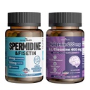 Apigenin 200mg con L-teanina 400mg + Spermidina 20mg & Fisetin 300mg - Rilassamento finale, Longevità & Aging Defense Bundle | Non OGM, Zero Fillers丨60 Veggie Caps + 30 capsule