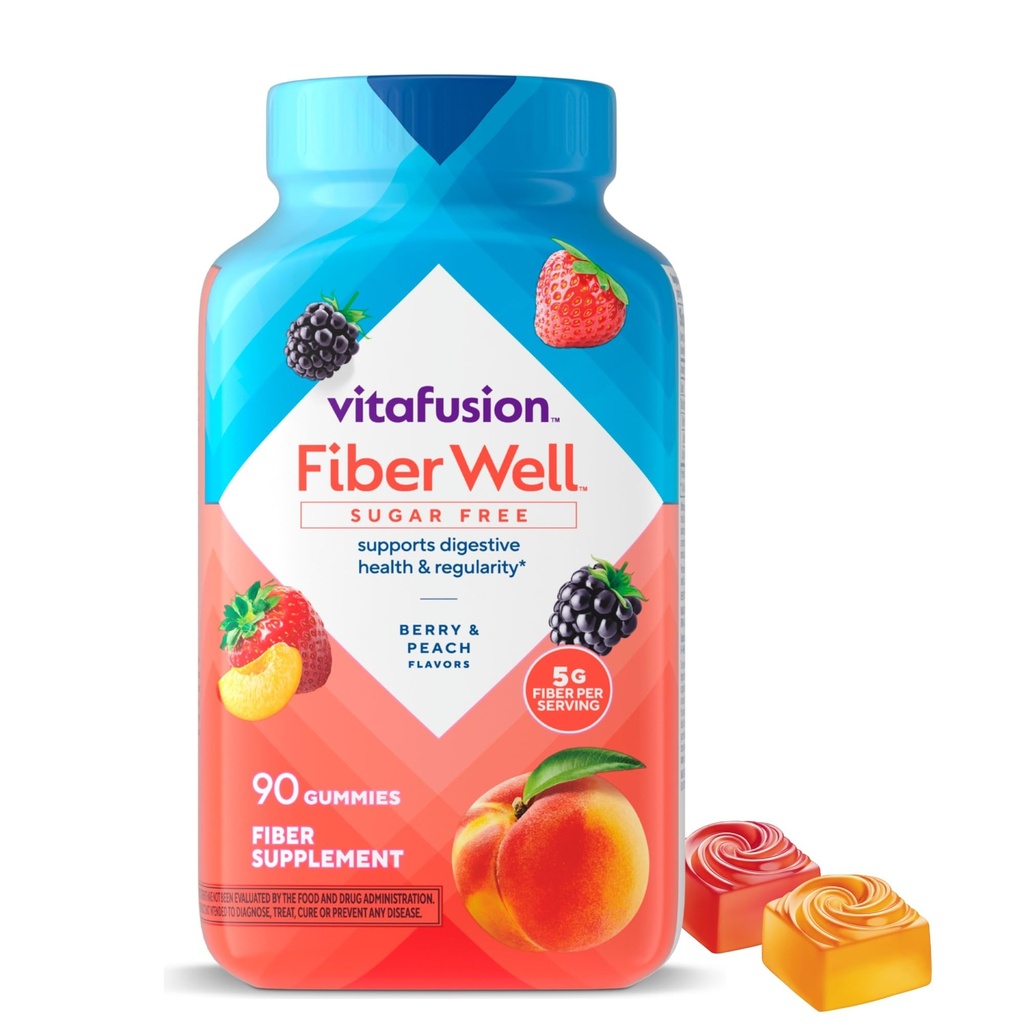 Vitafusion Fiber Well Vitamines Gummy, 90 Compte (Packaging May Vary)