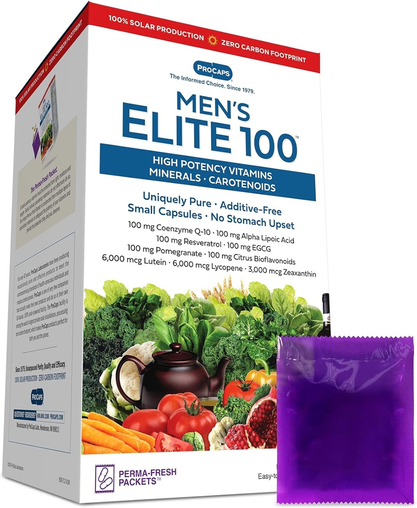 ANDREW LESSMAN Multivitamin-Men's Elite-100 60 Packets - Potenti Nutrienti Plus 100mg Ciascuna di Coenzyme Q10, Acido Lipo Alfa, Resveratrolo, EGCG, Melograno, Citrus Bioflavonoidi. Nessun Additivo