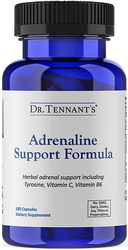 Dr. Tennant's Adrenaline Support Formula | Supporta la salute surrenale, i livelli di energia e la funzione immunitaria | Aiuta a combattere la fame surrenale