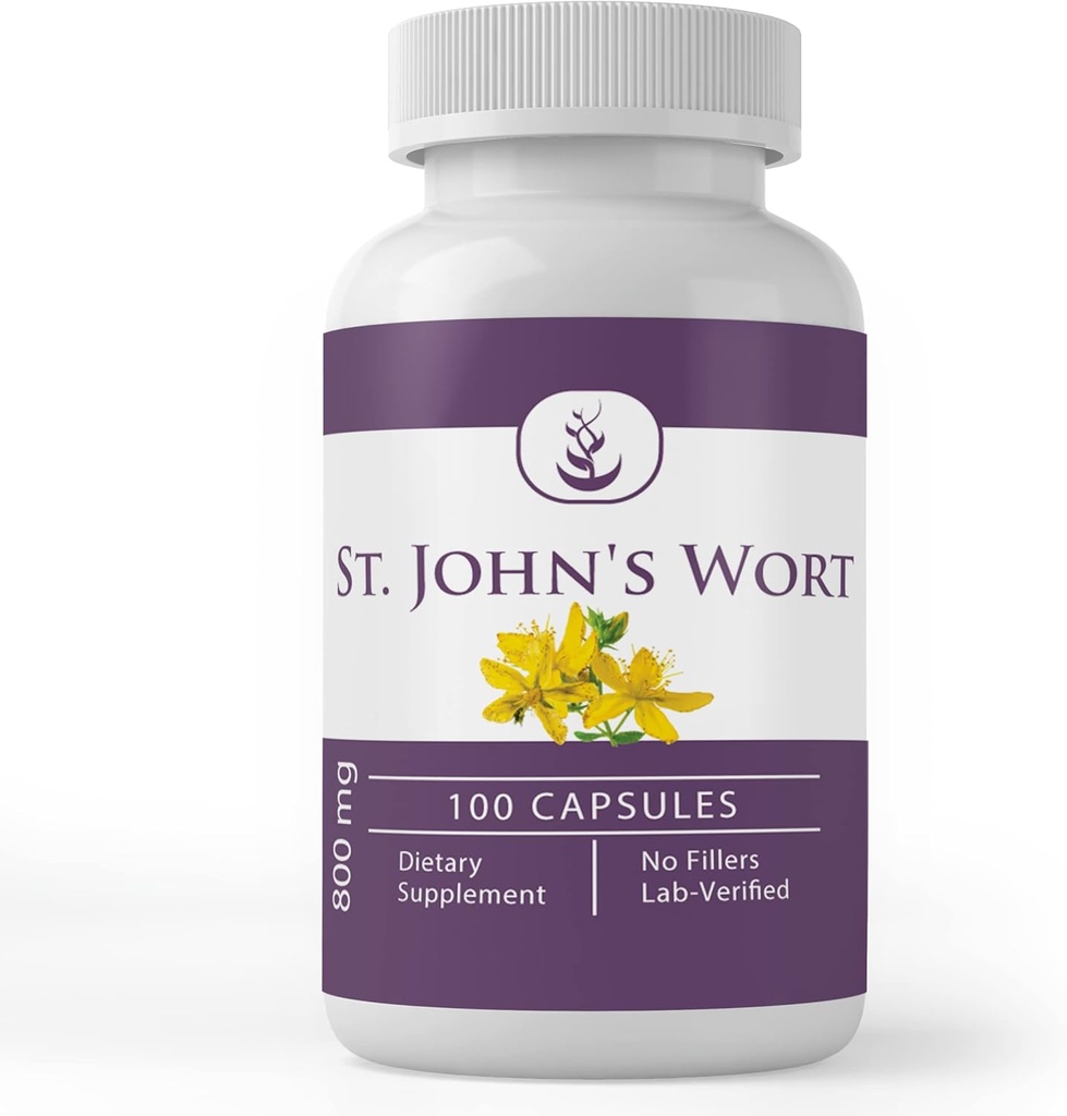 PURE ORIGINAL INGREDIENTS St. John's Wort, (100 Kapseln) Immer rein, keine Zusatzstoffe oder Füllstoffe, Lab Verified