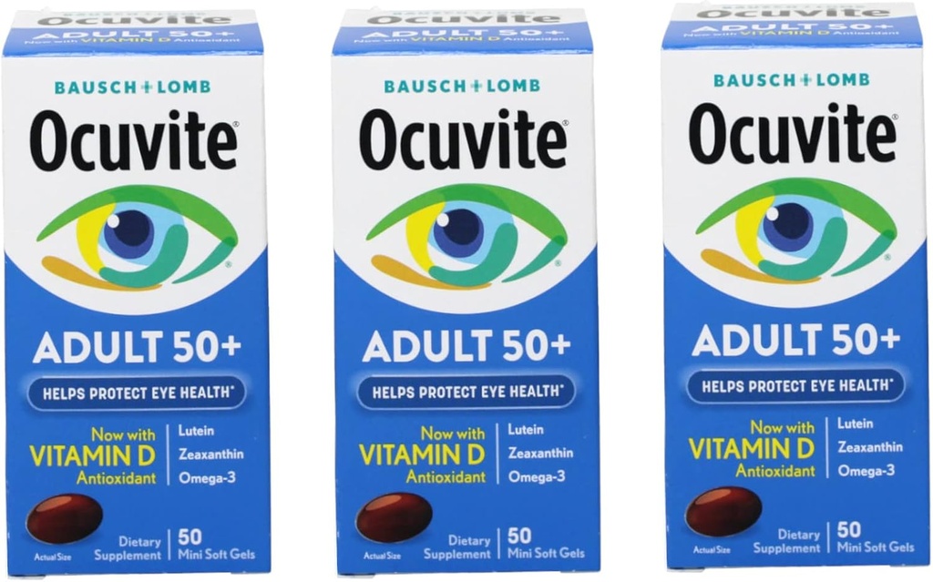 Ocuvite (Pack of 3) Vitamina Occhiale Adulto 50+ Formula, 150 Gel Morbidi Totale