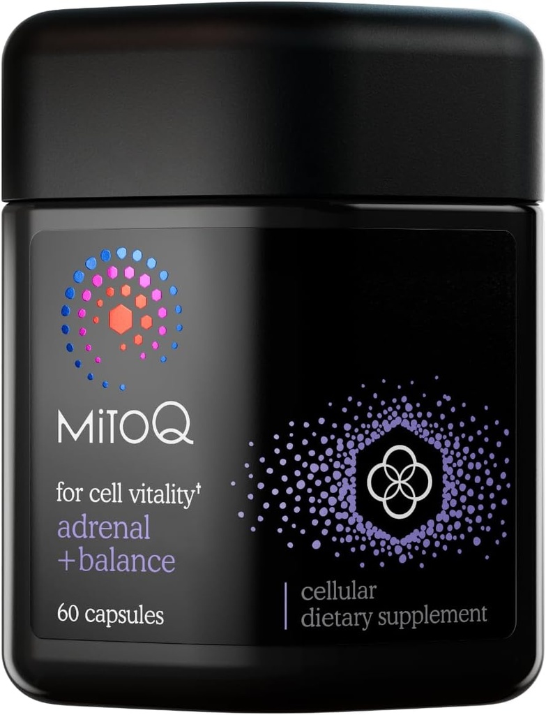 MitoQ +Balance | Sensoril Ashwagandha, Rhodiola & Maritime | Support Balanced Cortisol Levels, Stress Management, Restorative Sleep & Cell Health (60 capsule)