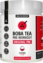 Boba Tea Pre-Workout Powder - Lychee Flavor - 125-250mg Caféine - L-Citrulline, Beta Alanine, Alpha-GPC - Ingrédients réels