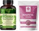 Bio Moringa Capsules 120 Capsules 1000mg et Rose Pétale Poudre 227g.