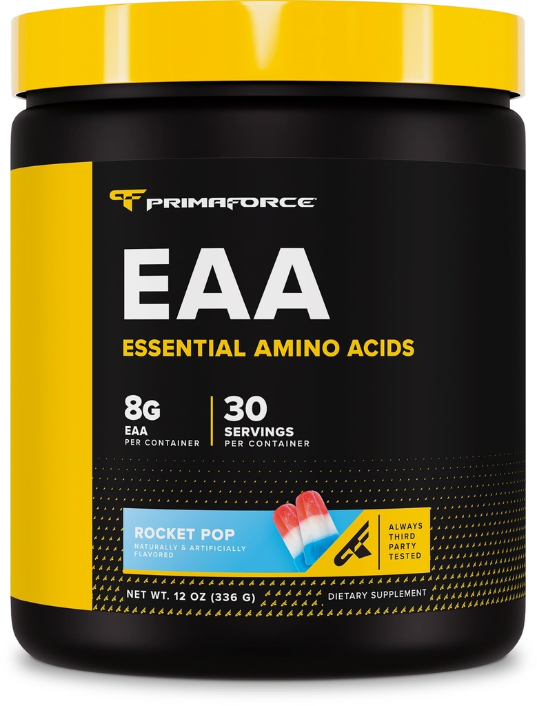 Primaforce EAA Powder (30 Servings, Rocket Pop Flavor) - Aminoacidi essenziali per l'allenamento e il recupero pre/intra - Non OGM e Gluten Free