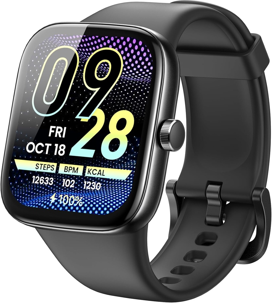 TOZO AMOLED S7 Smart Watch Bluetooth Call 1.85 pollici schermo Ultra HD, dinamica Dials Messaggi Spingere 100+ Modalità Sportive, Rileva il monitoraggio del sonno della salute umana con alta durata della batteria, Funzione Touch
