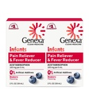 Genexa Infantiles' Acétaminophène propre , Ingrédients préférés des pédiatres , anti-douleur et réducteur de fièvre pour bébés , sans colorant , 0% Additifs artificiels , Bio Blueberry Flavor , 4 fl oz (2 Pack)