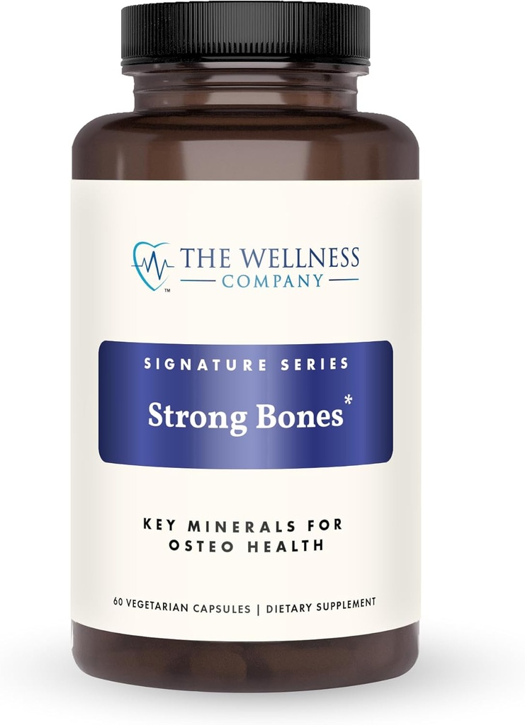 The Wellness Company Strong Bones | 60 Kapseln (1-Monat-Versorgung) | Hergestellt mit Schlüsselmineralien, um Knochenstärke zu bauen | Non-GMO, Vegan, Gluten Free | für die Unterstützung von Knochenstärke und Gesundheit