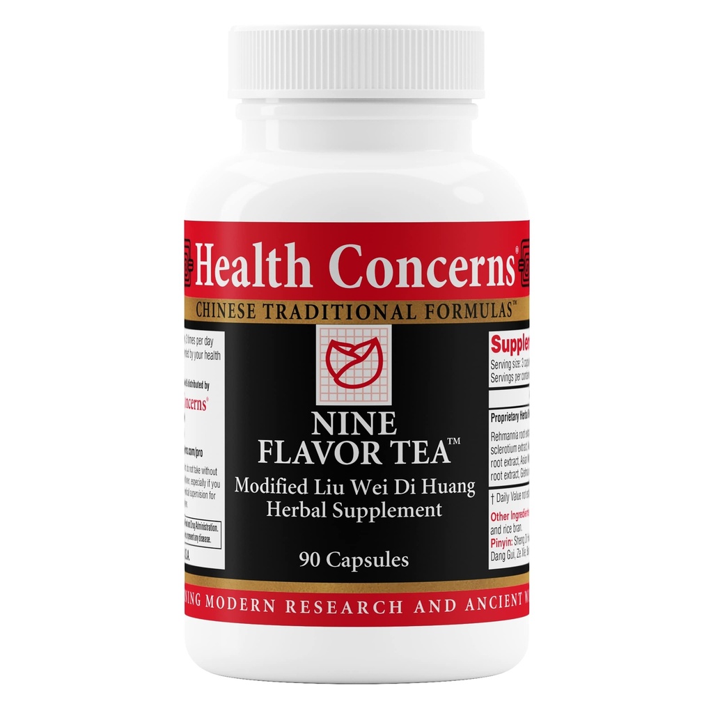 Nove Flavor Tea – Supporto Immune, Supporto Rene & Salute Lymphatic – Integratore Erbologico Cinese per la Salute Orale, Maglioni Notturni, Visione Blurred – 90 Capsule