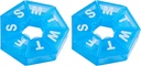 EZY DOSE Organizzatore di pillole settimanali e Planner, Pillola di viaggio Planner, 7-Sided, Blue (67009BLAMT) (Pacchetto di 2)