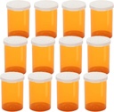 Bottiglie di plastica vuote con berretti a scatto aperti facili (non resistente al bambino), Vitelli di medicazione di prescrizione, contenitori trasparenti, Organizzatori di Dispenser PillCases (20 Dram, 12pcs)