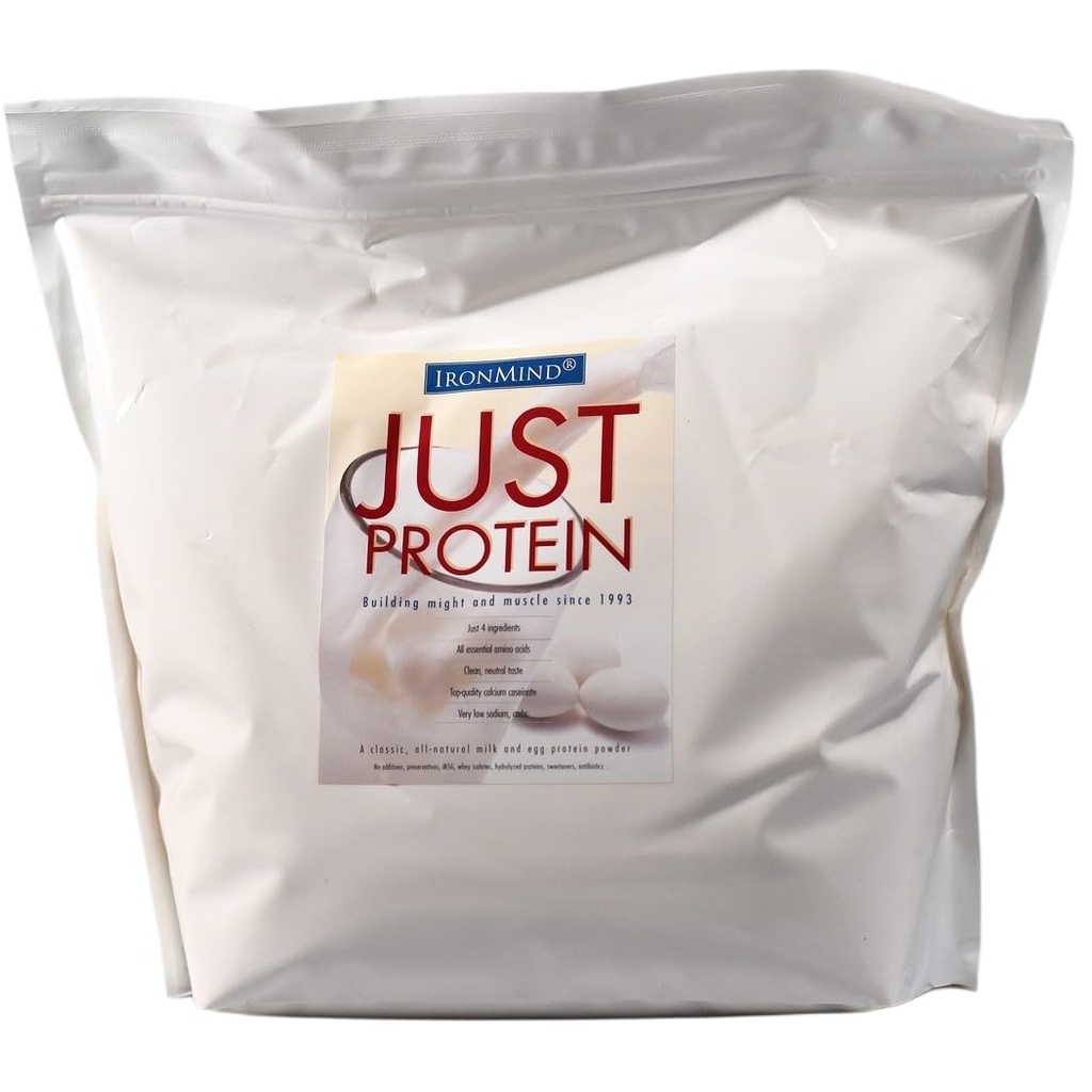 IronMind Just Protein – 5 livres Lait classique et supplément d'oeuf en poudre, Vanille, Non-OGM, Pas d'additifs – 18g de protéines, 80 portions