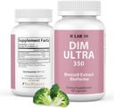 MLAB36 DIM Ultra 350 mg mit Broccoli Extract & Bioperine - DIM Supplement für Männer und Frauen für Estrogen Metabolism Support & Hormon Balance - Non-GMO & Gluten Free 60 Vegan Capsules - Made in USA