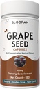 Grape Seed Capsules 500mg | Vitis vinifera Konzentrat 10:1 Extraktpulver | Natürliche Kräuterergänzung, Non-GMO, Glutenfreie Formel (180 Count (Pack von 1)