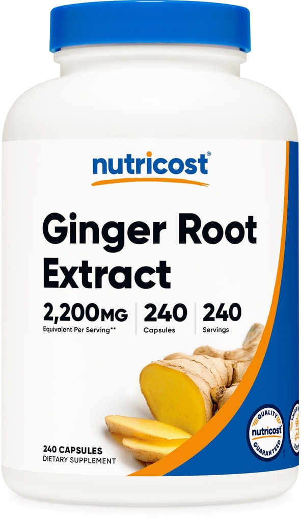 Nutricost Ingwer Root Extract 240 Kapseln für 240 Portionen pro Flasche - glutenfrei, nicht gentechnisch verändert