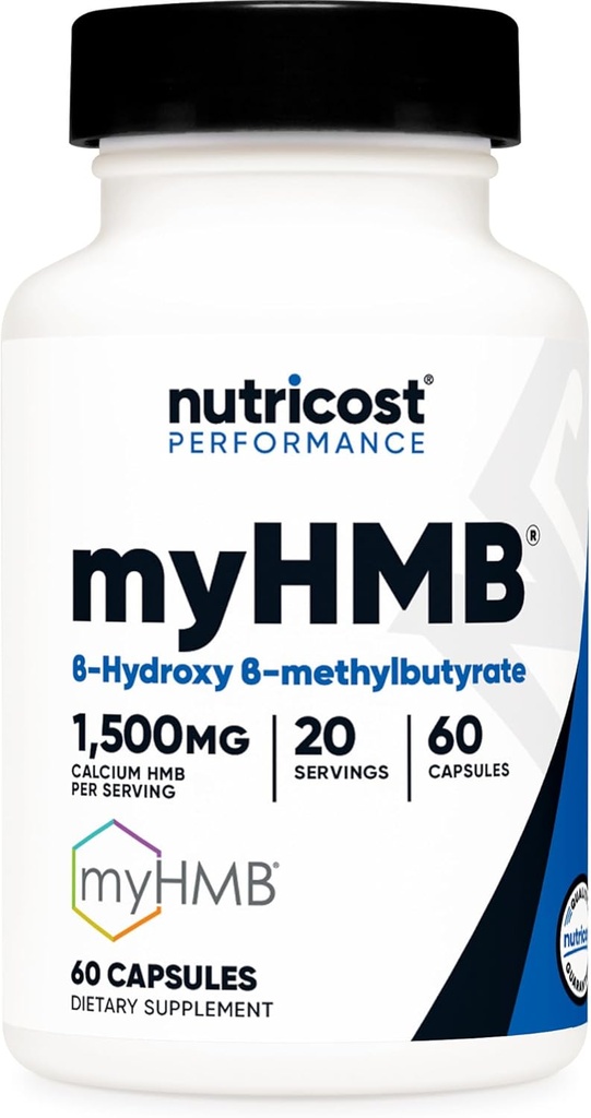 Nutricost myHMB Capsules 1.500MG Calcium HMB Per Serving, 60 Capsule, 20 Serve - Performance Line, Calcium B-Hydroxy B-Methylbutyrate Monohydrate