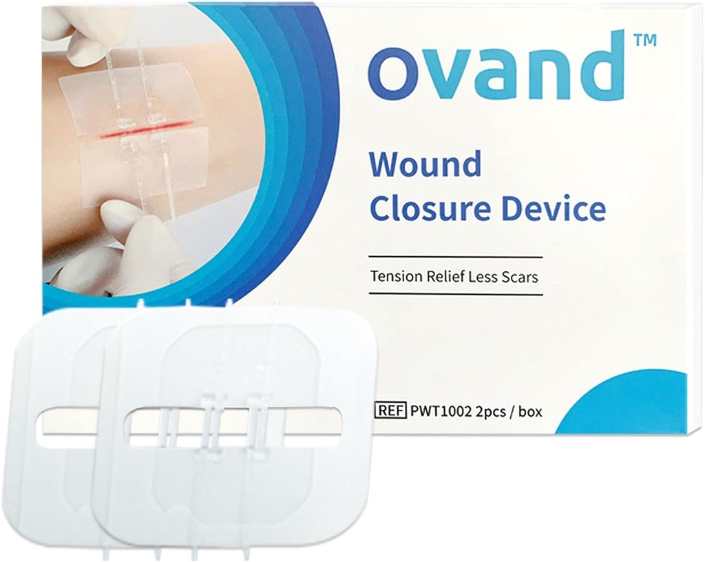 2 Pcs di chiusura di lacerazione di emergenza,Butterfly Bandaids Wound di chiusura,Lacerazione chirurgica di riparazione senza cucire, Clot rapido, Dispositivo di chiusura del tessuto di emergenza (PU)