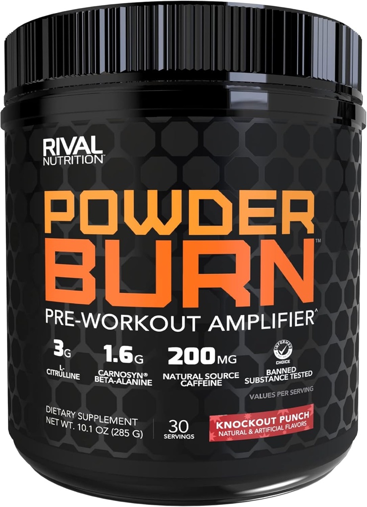 Rivalus, Poudre Brûlure 2.0 Punch 30 Servir, Punch de knockout, 10.1 Ounce