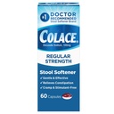 Colace Stool Softener 100 mg, 60 Capsules, Constipation Relief, Docusate Sodium, Gentle Docusate, Stimulant-Free, Regular Strength, #1 Doctor Recommended Stool Softener Brand