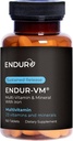 Endur-VM Multivitamin & Mineral (con ferro), Multivitamina quotidiana con minerali vitali, vitamina B, vitamina D & acido folico, senza glutine, 150 compresse