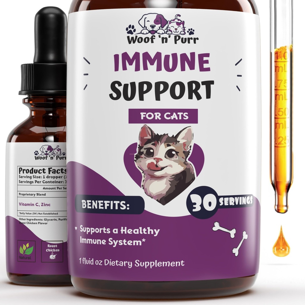 Immununterstützung für Katzen - Hilft, ein gesundes Immunsystem zu unterstützen - Cat Immune Booster - Cat Immune Support - Cat Immune Supplement - Immune Support Katzen - Cat Immune Support Supplement - 1 fl oz