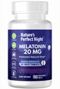Nature's Perfect Night | Melatonin 20mg | 180 Quick Dissolve Tablets | Natural Mixed Berry Flavor | High Potency | Sugar Free | Vegan | Gluten Free | Value Size