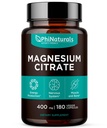 Capsule di citrato di magnesio 400mg - 180 Count Veg Caps - Integratori PhiNaturals - Supporto di sistema nervoso e funzione di enzima