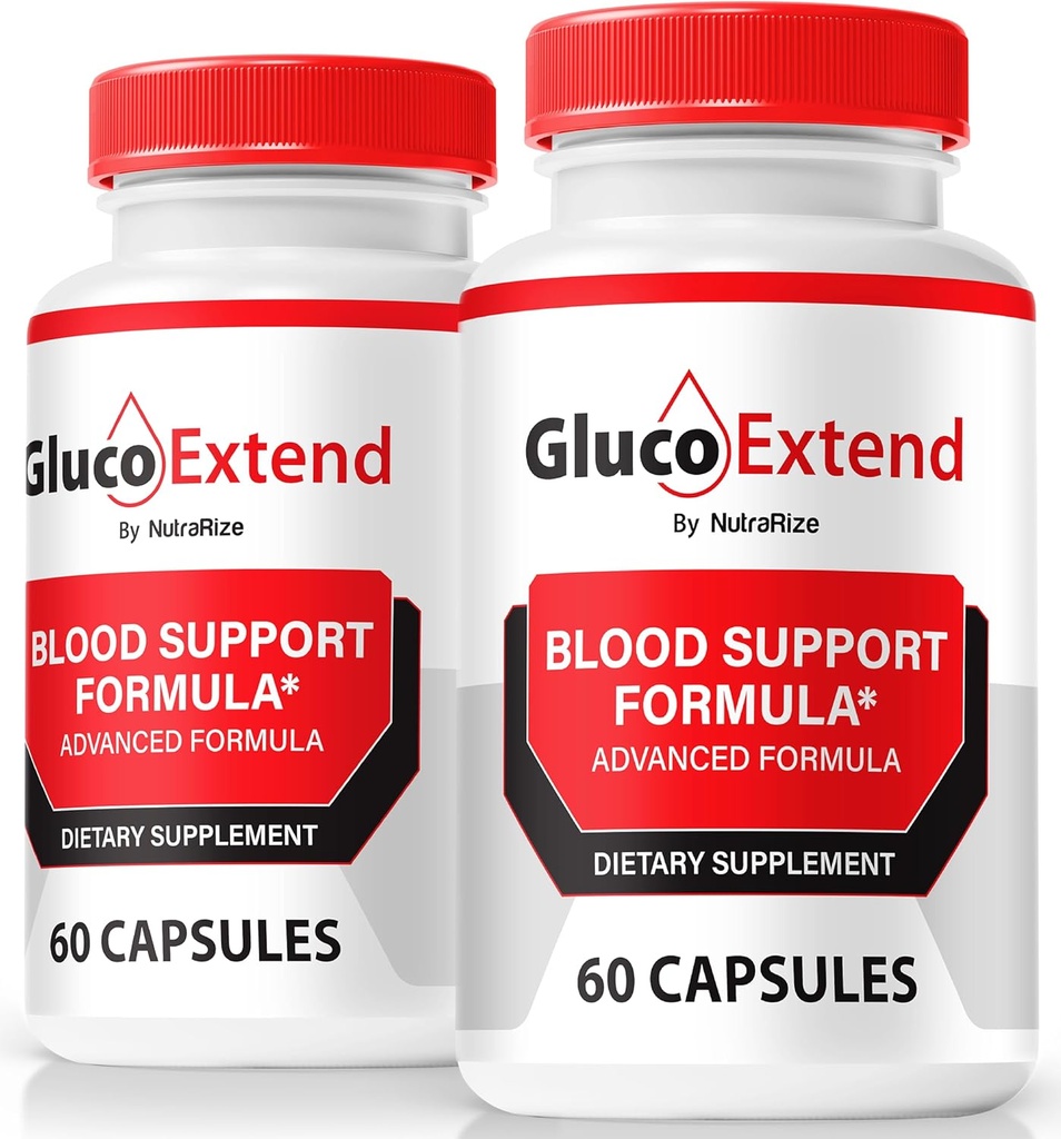 NutraRize (2 Pack) Gluco Extend Capsules, Offizielle GlucoExtend Pillen zur Unterstützung von nachhaltiger Energie, Premium-Blutgefäßreiniger, GlucoExtend Detox Glyco Optimizer, Zirkulationsunterstützung (120 Kapseln)