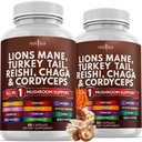 NEU AGE Lions Mane Mushroom Supplement mit Türkei Tail Reishi Cordyceps Chaga mit Marshmallow Root - 120 Count