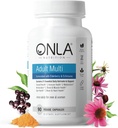 ONLA Elderberry Supplementi per le donne 80mg - Vegan Multivitaminici per il supporto immunitario con Echinacea & Elderberry - Non-GMO, Gluten-Free Daily Capsules- 3 mesi di alimentazione (Expiry May 2025)