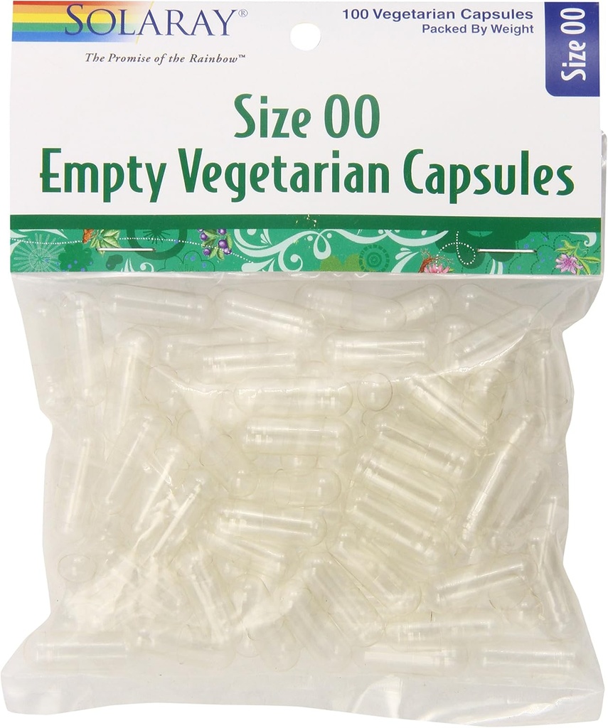 SOLARAY Capsules végétariennes vides, taille 00, 100 Nombre