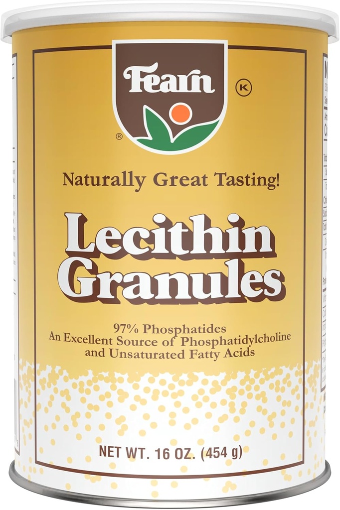 Fearn Natural Foods Soy Lecithin Granules – Fat Emulsifier mit essentiellen Nährstoffen für Gesundheit, Verbesserung Textur von Kuchen, Brote & DIY Gummies, 16 Oz