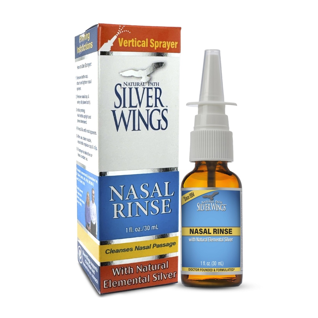 Naturweg Silber Flügel Sinus Relief Natürliches Silber Nasenspray - 50ppm - 1oz