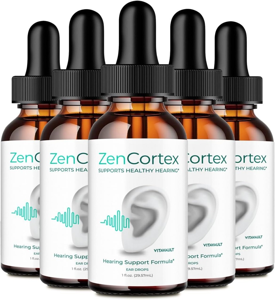 ZenCortex Tinnitus Relief für Ringen Ohren Tropfen, Zen Cortex Tinnitus Ergänzung ZenCortex Gesunde Ohr Unterstützung Supplement - Maximale Stärke Erweiterte Formel ZenCortex Drops Bewertungen (5 Pack)