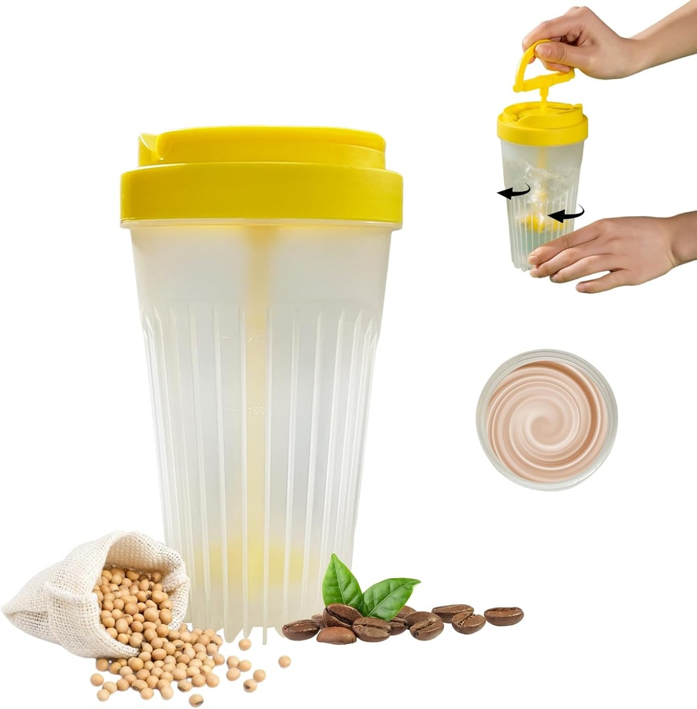 Bottiglia di mescolanza MIUPOO,Coppa di birra per la cottura della bevanda,Braccia di frullatore leggero,Coppa di caffè riutilizzabile adatto per miscelare il caffè, Shakes di proteine, Smoothies, Supplementi di esercizio e bevande