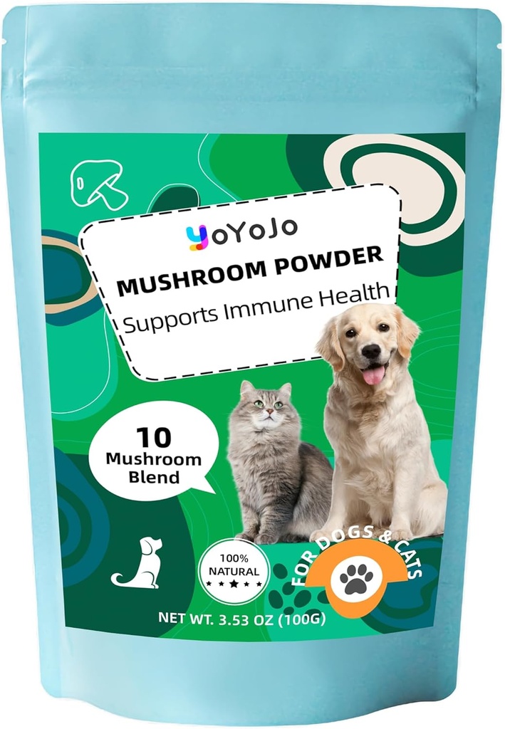 Poudre d'extrait de champignons pour chiens et chats