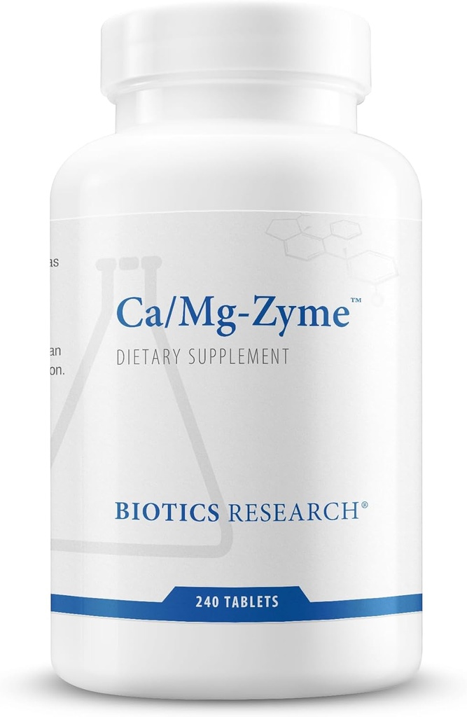 Biotics Ricerca Ca-Mg-Zyme Calcium Magnesium Formula, Altamente assorbibile, Bone Support, Funzione muscolare, Nervosa System Health 240T