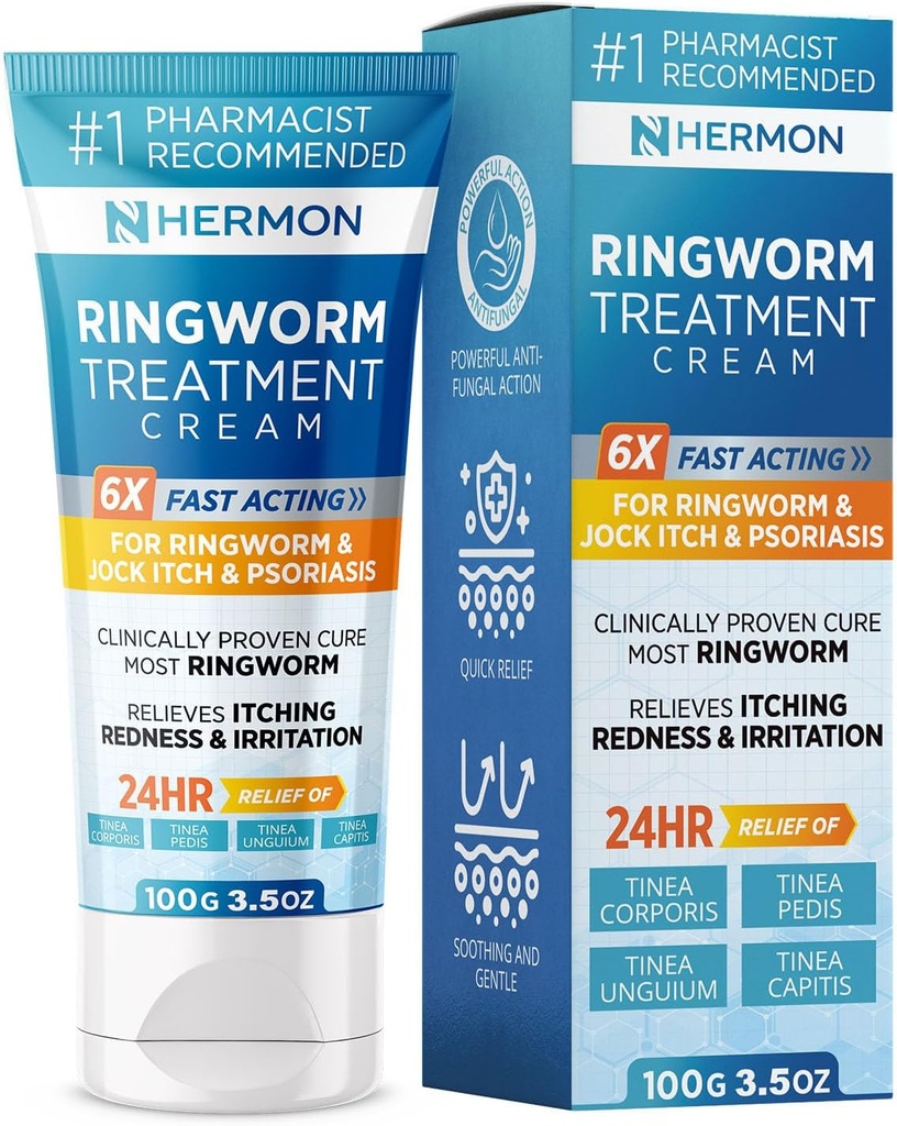 Crème puissante antifongique antifongique - Traitement efficace pour la tordeuse, Jock Itch, Eczema, Tinea Versicolor, Pied d'athlète - pour adultes et enfants - 100ml