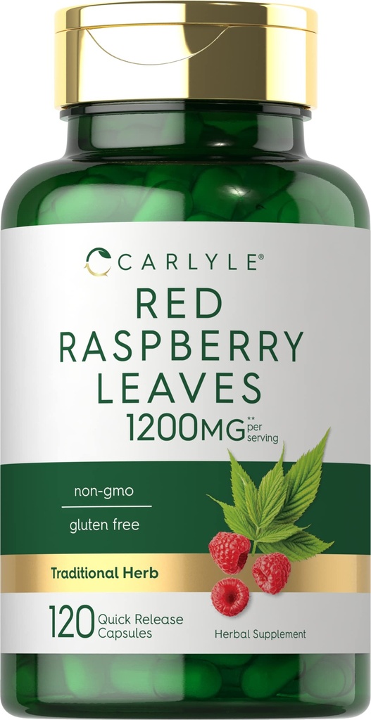 Carlyle Red Raspberry Leaf Capsules | 120 Count | Non-GMO and Gluten Free Formula | Traditional Herbal Extract