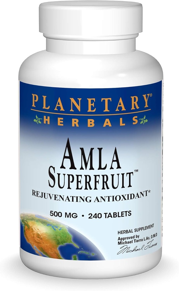 PLANETAR HERBALS Amla Super Fruit Rejuvening Antioxidans Supplement, 240 Count