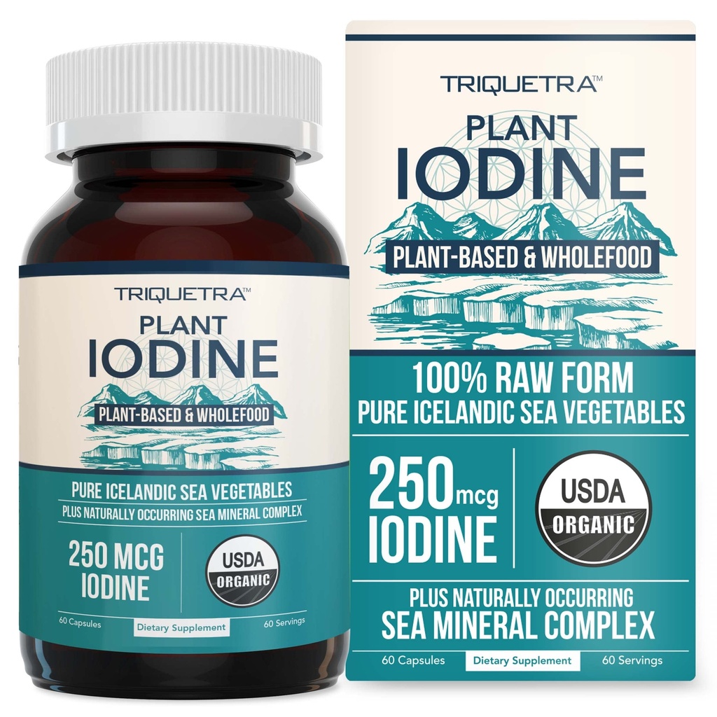 Bio-Iodine-Ergänzung von Sea Vegetable Complex, Whole Food & Raw Form - Iodine Plus Trace Mineral Complex – Enthält reinste isländische Sea Kelp, Irish Moss & Bladderwrack (250 mcg)