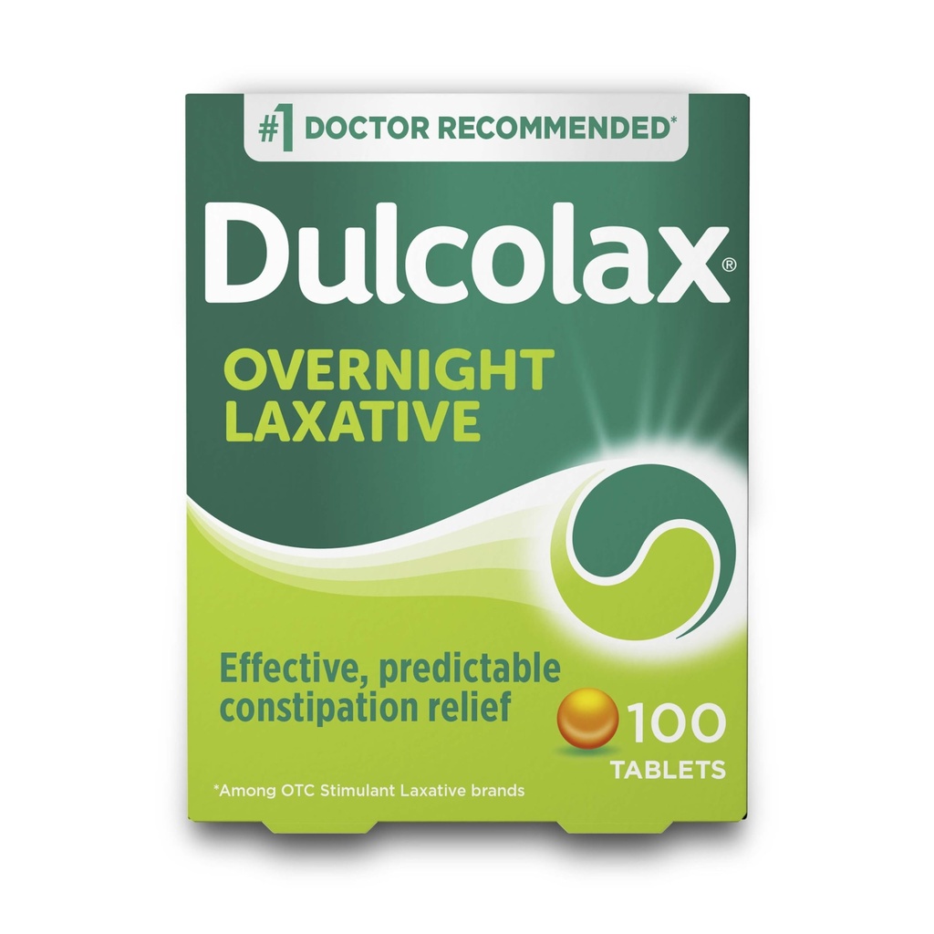 Dulcolax Stimulant Laxative Tabletten, Predictable & Effective Constipation Relief, Relieves Straining & Bloating, Bisacodyl 5 mg, 100 Count