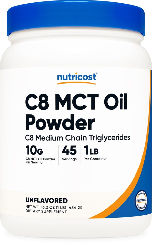 Nutricost C8 MCT Ölpulver 1LB (16.2oz) - 95% C8 MCT Ölpulver