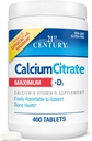 Calcium Citrat + D3, 400 Tabletten pro Flasche (2 Packung)