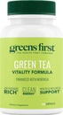 Greens First Green Tea Vitality Formula - Migliorato con Moringa - Antiossidante-Rich per l'energia pulita - Vegan & Gluten-Free - Potente miscela per l'energia &amp; benessere generale (60 capsule)