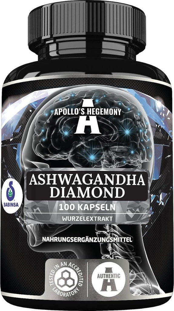 APOLLO'S HEGEMONY Ashwagandha Extract 568 mg pro Tablet, 100 Vegan Tabletten, 400 Servierungen pro Paket, Withania somnifera Extract enthält 7% Withanolides, Support Memory und Konzentration