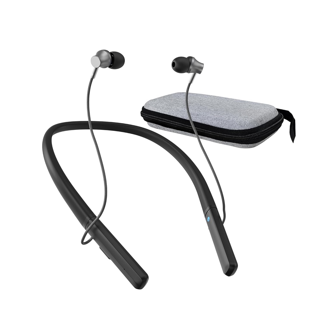 Apparecchi acustici per anziani, apparecchi acustici ricaricabili Cuffie Bluetooth con amplificatore acustica cancellante rumore per la perdita dell'udito nero