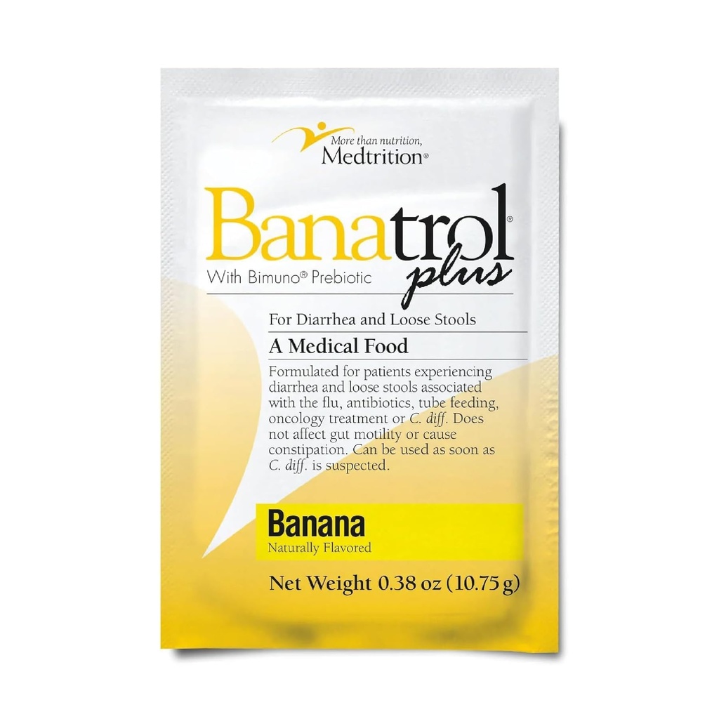 Banatrol® Natürliche Anti-Diarrheal mit Präbiotika, Relief von chronischer Durchfall, IBS, wiederkehrende Durchfall, Klinisch unterstützte medizinische Lebensmittel, nicht-verbindend, 25 Servierungen (Banana)